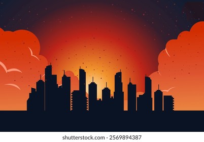 Los angeles city ikon wild fires illustration 