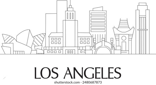 Los Angeles City Line Draw Free Vector
