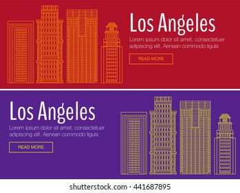 Los Angeles City Line Silhouette Typographic Design