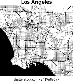 Los Angeles City Map, Cartography Map, Street Layout Map