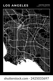 Mapa de La Ciudad de Los Ángeles, Mapa de Cartografía, Mapa de Diseño de Calles