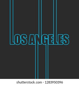 Los Angeles city name in geometry style design. Creative vintage typography poster concept.