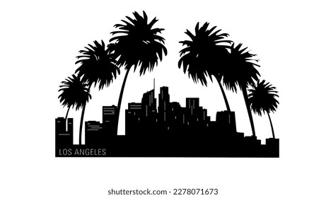 Los Angeles city silhouette, high quality vector