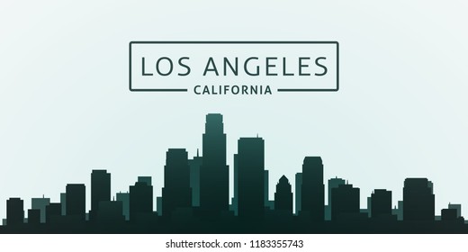 Los angeles city skyline silhouette detailed vector image