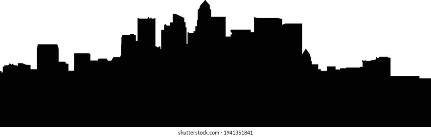 los angeles city skyline silhouette with black color