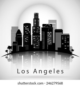 Los Angeles City Skyline. Typographic Design