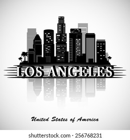 Los Angeles City Skyline. Typographic Design