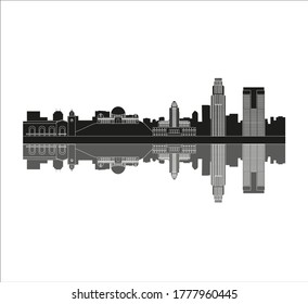 Los Angeles city skyline in United States. illustration for web and mobile design.