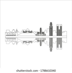 Los Angeles city skyline in United States. illustration for web and mobile design.