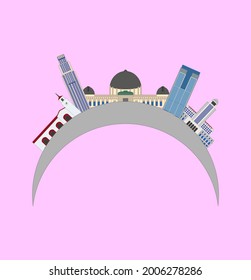 Los Angeles city skyline in United States. illustration for web and mobile design.