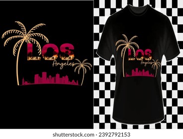 Los Angeles City stylish T-shirt trendy apparel, typography, print