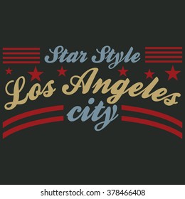 Los Angeles city Typography Graphic. Fashion stylish printing design for t shirt and sports wear, vector