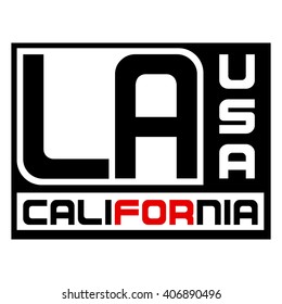 Los Angeles city Typography Graphic. Fashion stylish printing design for t shirt and sports wear. California logo. Label CA. Design for apparel, card, poster etc. Symbol of dream. Vector illustration