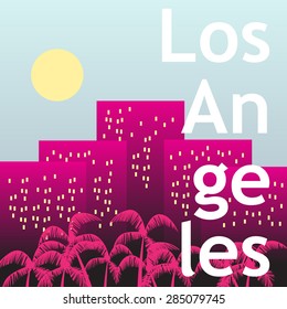  Los Angeles City - Vector Illustration, Graphic Design, Editable For Your Design