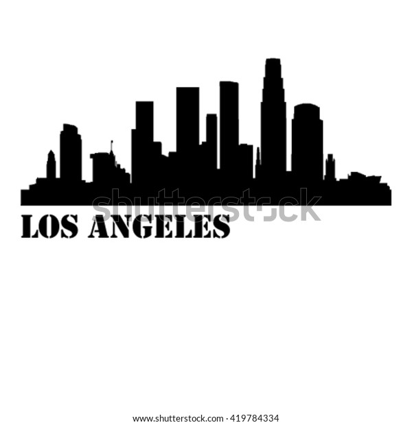 Los Angeles City Vector Silhouette Background Stock Vector (Royalty ...