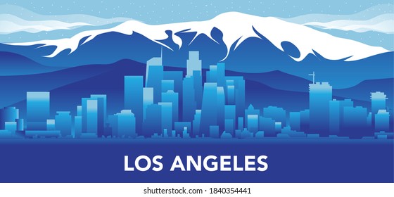 Los Angeles Cityscape Background Vector