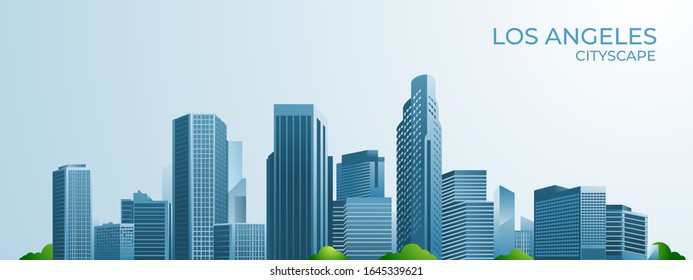 Los Angeles  cityscape vector illustration, minimalism design concept of boilding  skyline of the city