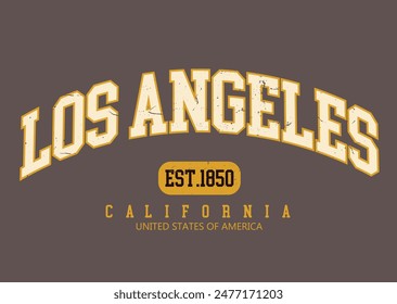 Los Angeles College Academy Druck, Klassische Typografie College Varsity Los Angeles State Slogan Print für T-Shirt oder Sweatshirt.eps8