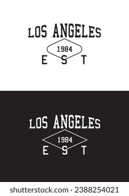 Los Angeles, college print for t-shirt design. Typography graphics or college style tee shirt design. College slogan for sweatshirt. Vector illustration