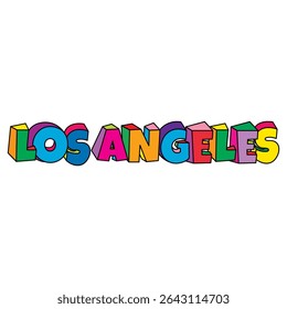 Los Angeles colorful text logo design vector illustration