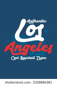 los angeles cooles Baseballteam, Typografie-Design für T-Shirt