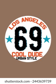 los angeles cool dude,t-shirt design fashion vector