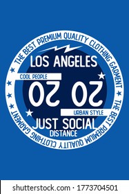 los angeles cool people just social distance,t-shirt design fashion vector illustration