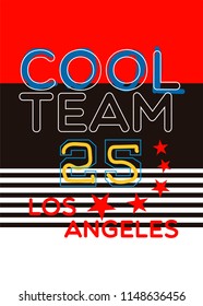 los angeles cool team,t-shirt design