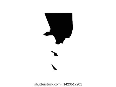 Los Angeles county outline map California region 