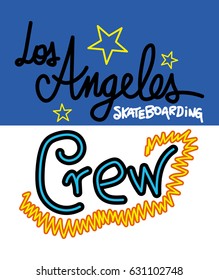 los angeles crew,skateboarding,t-shirt print poster vector illustration