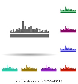 Los angeles detailed skyline multi color icon. Simple glyph, flat vector of cities icons for ui and ux, website or mobile application