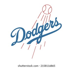 Los Angeles Dodgers. Vector Template Design. 