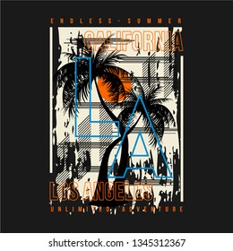 los angeles element beach abstract graphic typography design vector for ready print t shirt