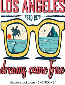 Los Angeles Estd 1976 dreams come True t shirt design