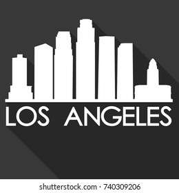 Los Angeles Flat Icon Skyline Silhouette Design City Vector Art Famous Buildings