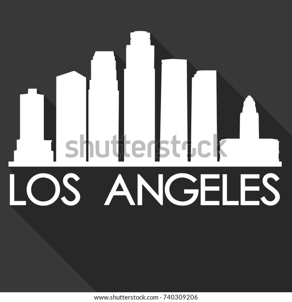 Los Angeles Flat Icon Skyline Silhouette Stock Vector (Royalty Free ...