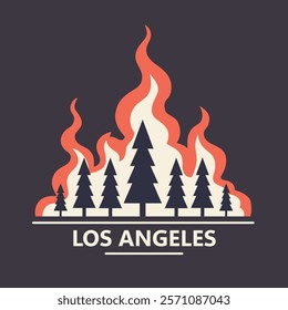 Los Angeles Forest Fire Illustration