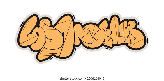 Los Angeles graffiti style hand drawn lettering. Can be used for printing on t shirt and souvenirs. Posters, banners, cards, flyers, stickers. Decorative vector text.