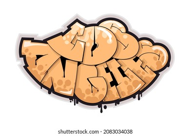 Los Angeles graffiti style hand drawn lettering. Can be used for printing on t shirt and souvenirs. Posters, banners, cards, flyers, stickers. Decorative vector text.