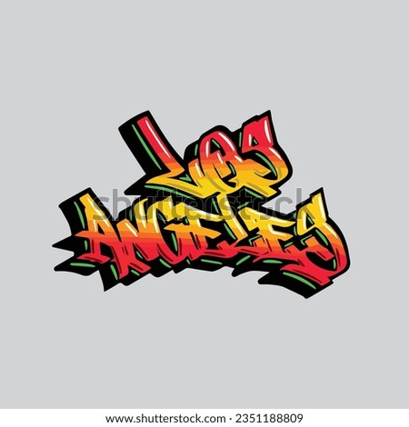 Los Angeles graffiti vector tagging letter word text street art