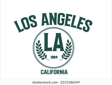 los angeles green leaf vector design hand drawn