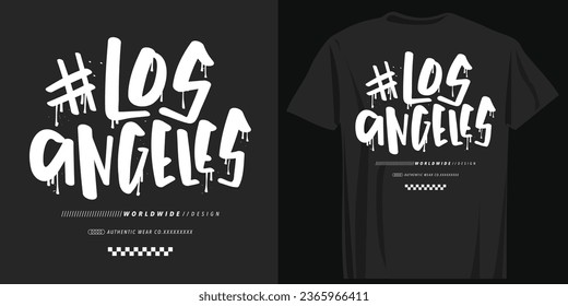 Tipografía urbana granulosa de Los Ángeles. Diseño de la ilustración vectorial para el eslogan, camiseta, gráfico de moda, impresión, sudadera.