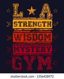 los angeles gym t shirt graphic design