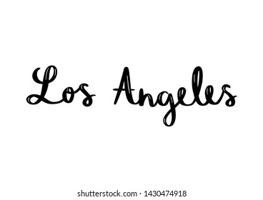 Los Angeles Hand Lettering On White Stock Vector (Royalty Free) 1430474918