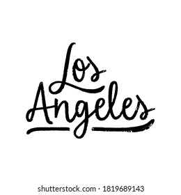 Los Angeles hand lettering on white background.