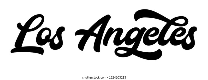 Los Angeles Hand Lettering Vector Logo Stock Vector (Royalty Free ...