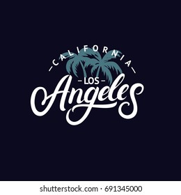 Los Angeles hand written lettering for card, tee print design. Modern brush calligraphy. Isolated on background. Vector illustration.