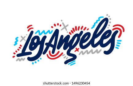 Los Angeles handwritten city name.Modern Calligraphy Hand Lettering for Printing,background ,logo, for posters, invitations, cards, etc. Typography vector.