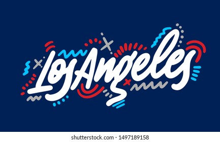 Los Angeles handwritten city name.Modern Calligraphy Hand Lettering for Printing,background ,logo, for posters, invitations, cards, etc. Typography vector.