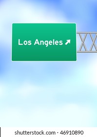 Los Angeles Highway Sign Original Vector Illustration